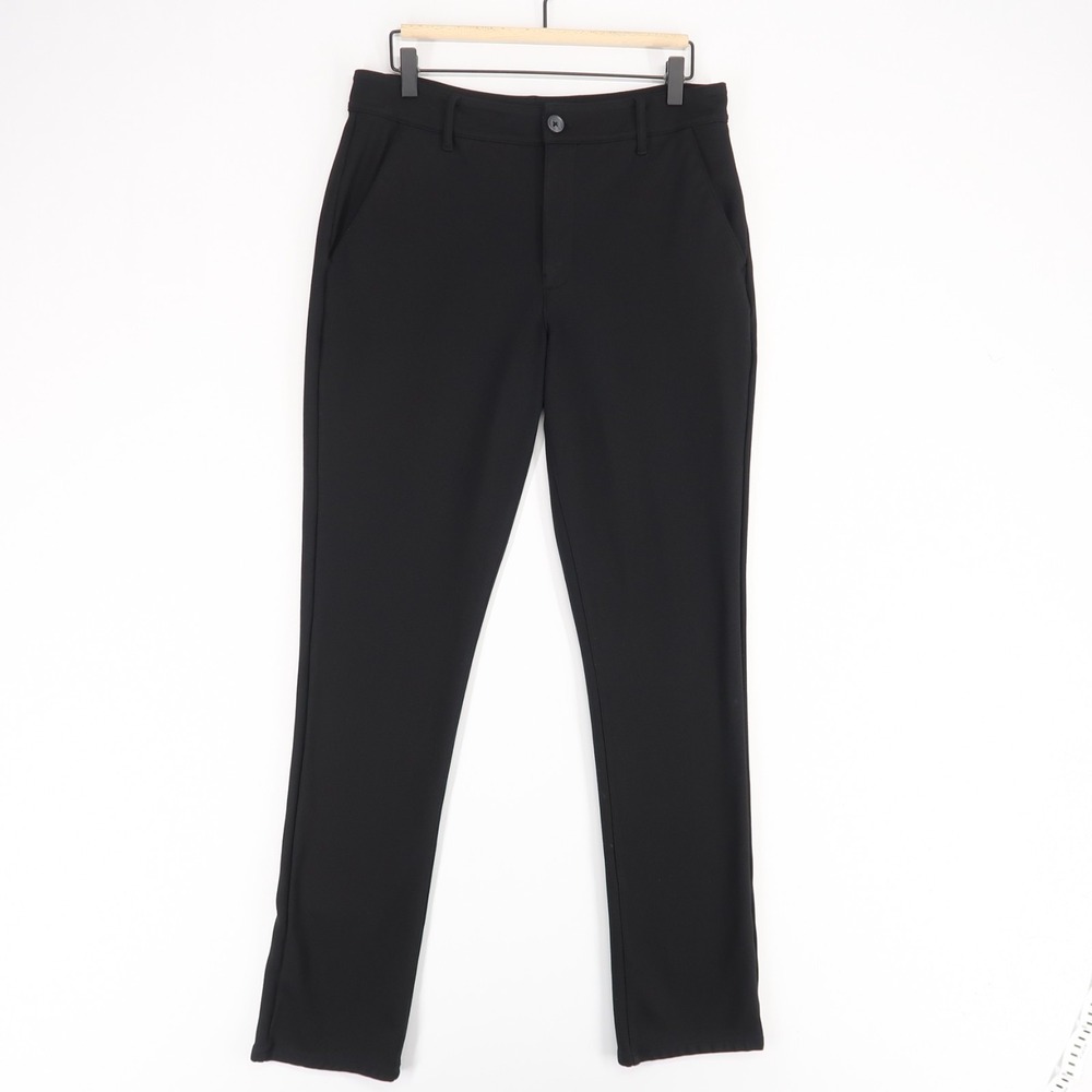 True Classic Comfort Knit Chino Pants Mens‎ 32 Black Stretch Slim Fit Flat Front